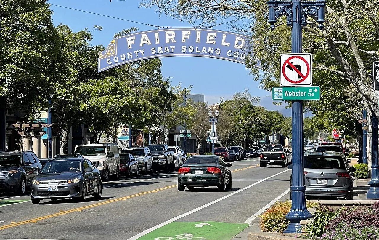 Texas Street arch in downtown Fairfield, CA